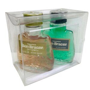 Vintage Mennen Skin Bracer Original & Dry Lime After Shave 1.5 oz Glass Bottles